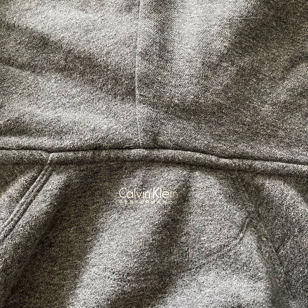 Calvin Klein Grey Hooded Pullover with Black Lined Collar - Picture 4 of 4